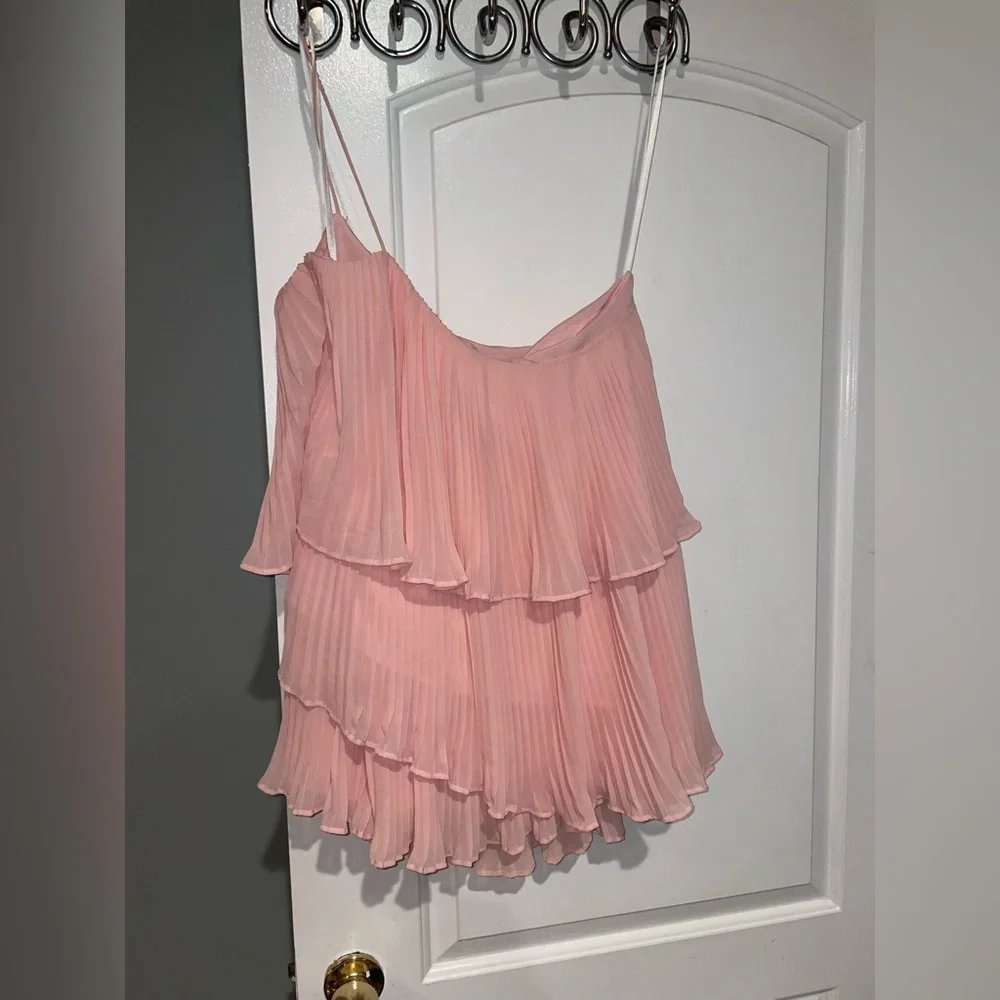 New! NBD Material Girlfriend Bubble Pink Pleated Babydoll Minidress 🎀 Medium - Picture 8 of 10